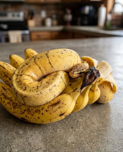 Compré unos plátanos maduros en el supermercado, y cuando llegué a casa, los pelé para comerlos, me horrorizó darme cuenta de que en realidad no era un plátano…