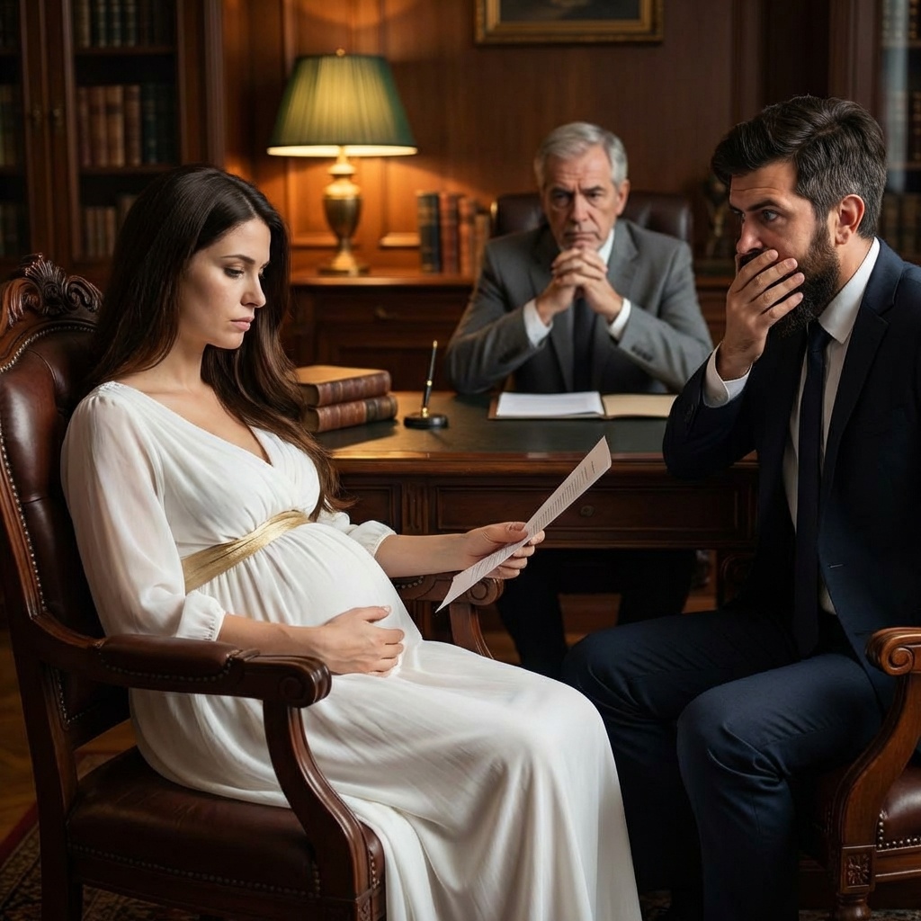 Él la dejó por ‘estéril’ y exigió el divorcio. Pero cuando ella llegó a firmar y se abrió el abrigo, reveló un secreto de 7 meses que lo dejó helado.