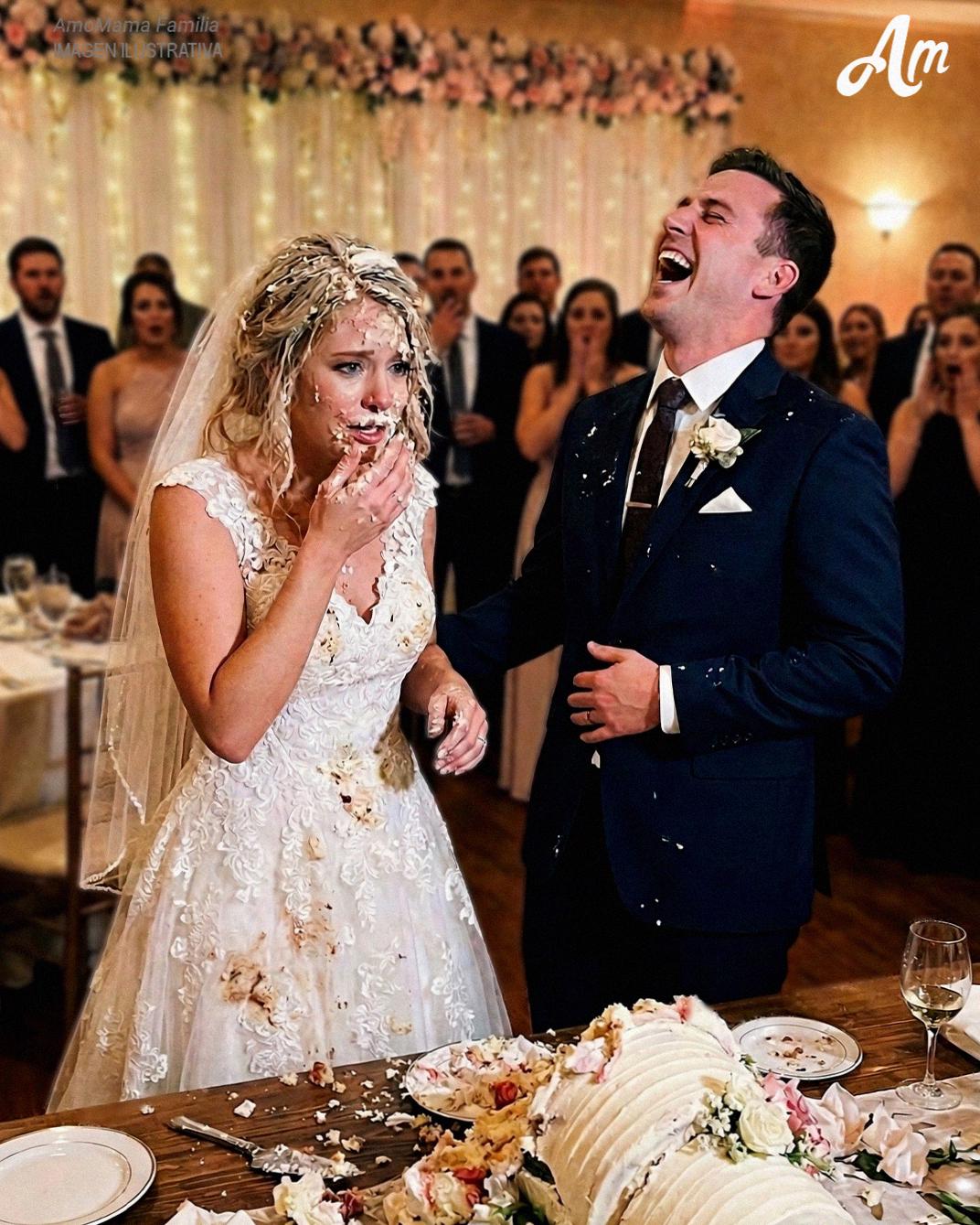 Mi novio me estrelló la cara contra el pastel cuando lo estábamos cortando, como si fuera una “broma” – Estaba a punto de llorar cuando mi hermano sorprendió a todos