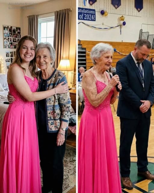 Me puse el vestido de graduación de mi nieta fallecida para su baile de fin de curso, pero lo que ella había escondido en él me hizo agarrar el micrófono.