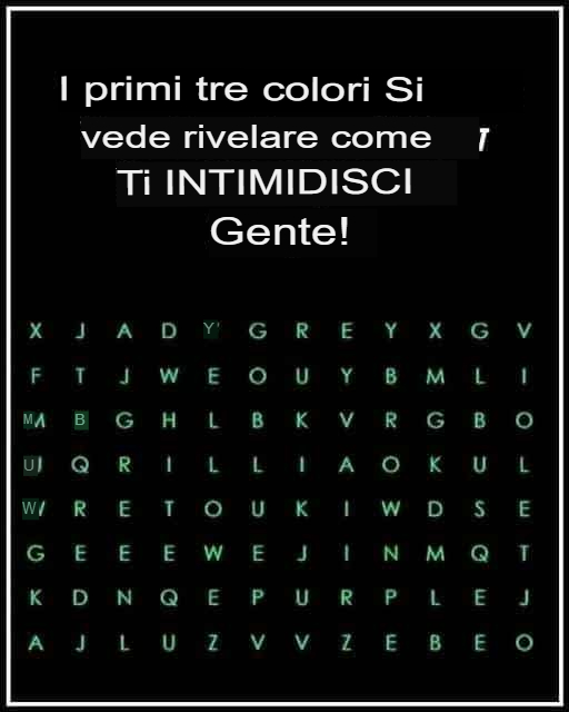 I primi tre colori che vedi rivelano come intimidisci le persone