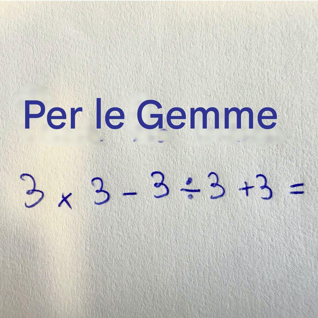 Matematica: risolvi 3×3 + 3÷3 – 3?