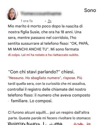 Ho sento mia figlia sussurrare “Mi manchi, papà” al telefono – Ho seppellito suo padre 18 anni fa