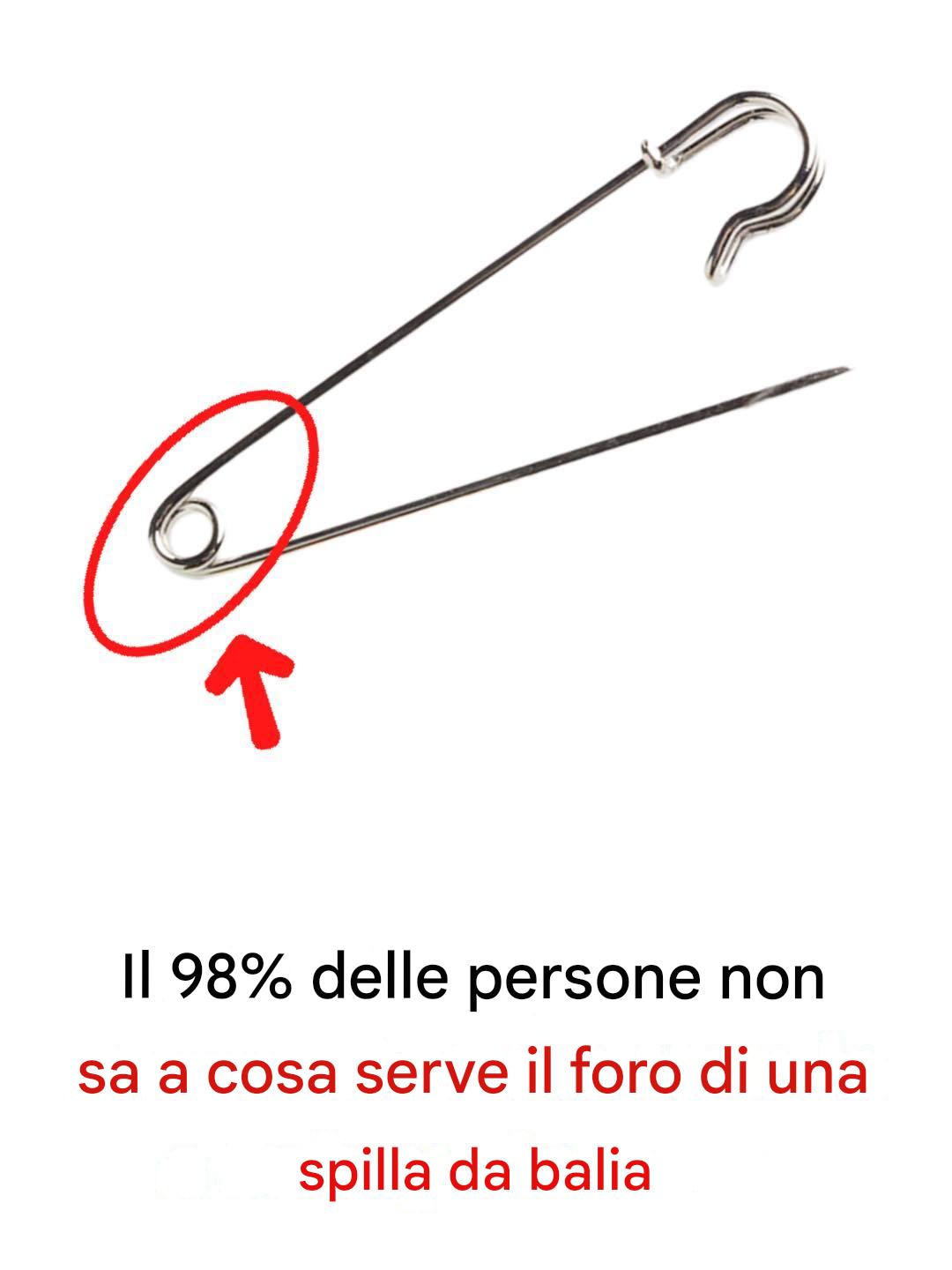 A cosa serve quel piccolo foro in una spilla da balia?