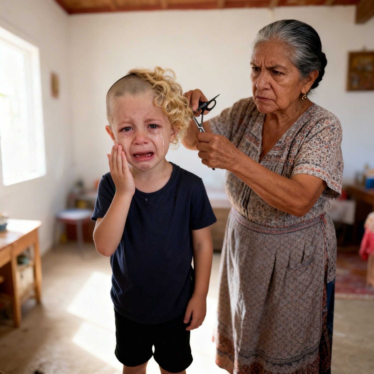 Mi suegra sacó a mi hijo, de 5 años, del jardín de infantes para AFEITARLE SUS RIZOS DORADOS — lo que mi esposo le entregó en la cena del domingo le dejó la boca abierta.