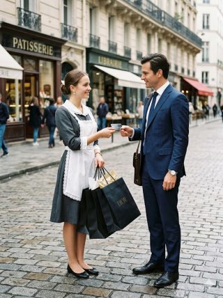 La llevó a París solo para cargar sus bolsas, creyéndola inferior. Pero cuando ella abrió la boca en la boutique de lujo, el millonario quedó paralizado.