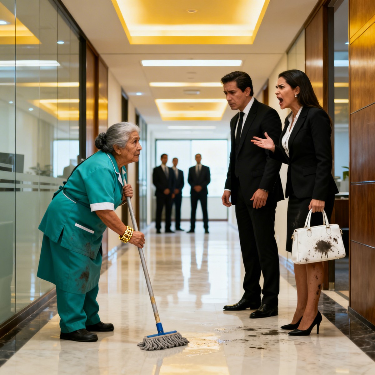 Despidieron a la señora de limpieza por manchar un bolso de lujo… pero el Vicepresidente vio su pulsera y se quedó temblando.
