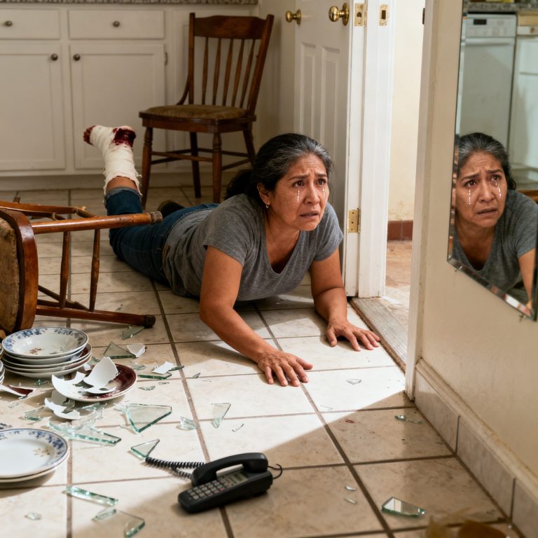 Tres días después de que mis suegros me dejaron en el suelo de la cocina con una pierna rota, entraron en mi habitación del hospital sonriendo—listos para burlarse de la mujer “indefensa” que pensaban que finalmente habían roto—solo para encontrar una cama vacía.
