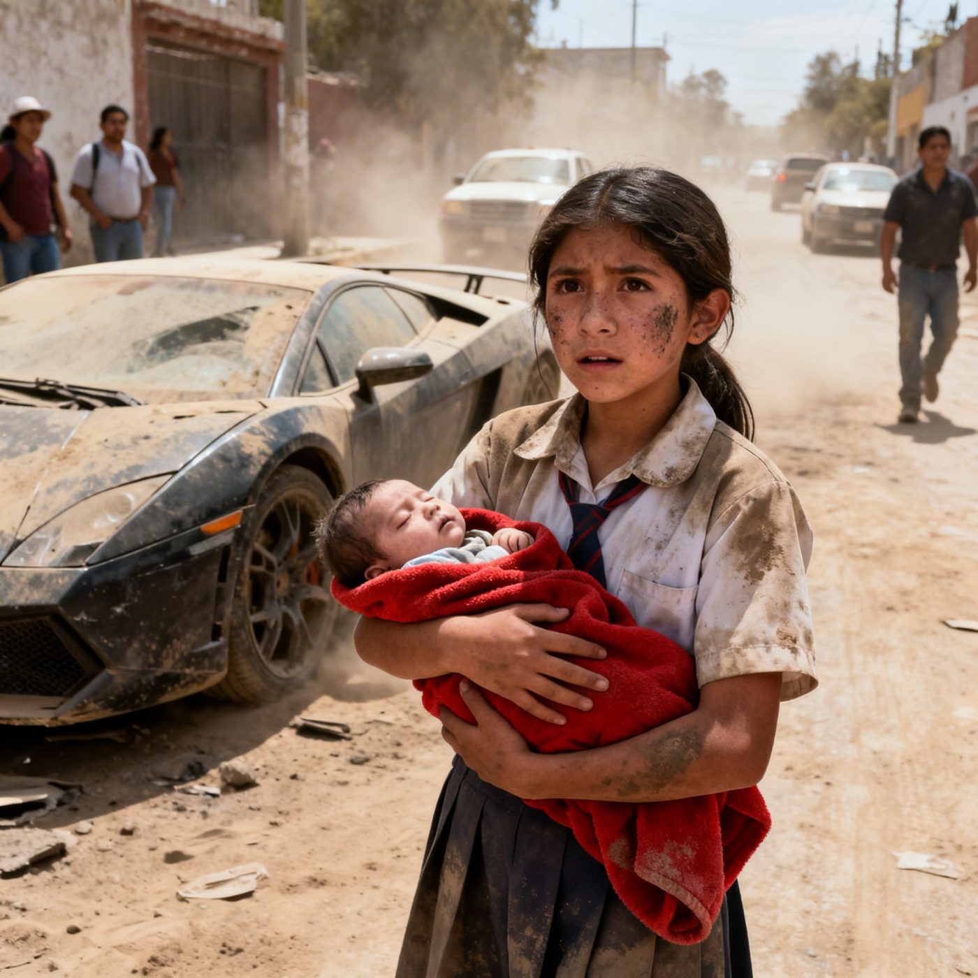 Una niña pobre rompe un auto de lujo para salvar a un bebé perdido, y el médico que lo atiende llora desconsoladamente al reconocerlo inesperadamente.