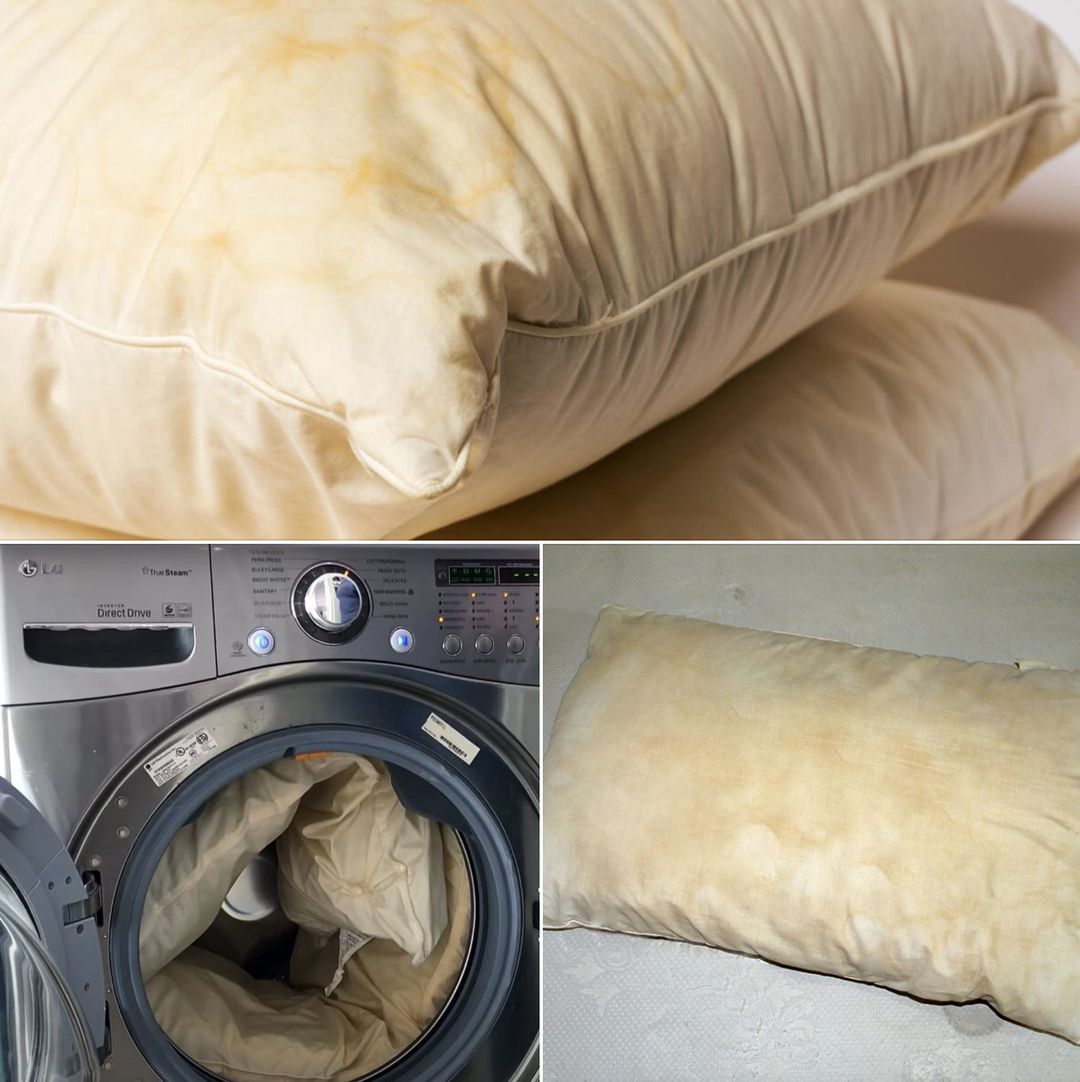 Ecco alcuni consigli per pulire e sbiancare un cuscino ingiallito.