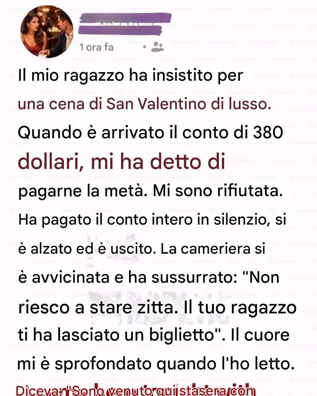 Una crudele prova a cena per San Valentino rivela perché una storia d’amore durata 7 anni è fallita.