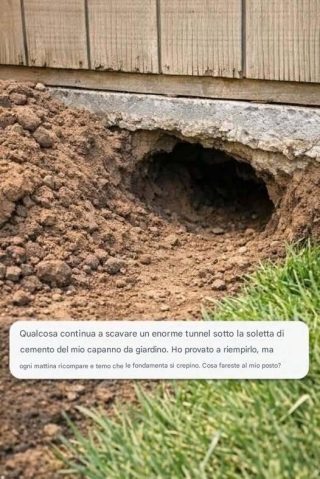 Qualcosa sta scavando un enorme tunnel sotto il mio capanno da giardino: cosa devo fare?