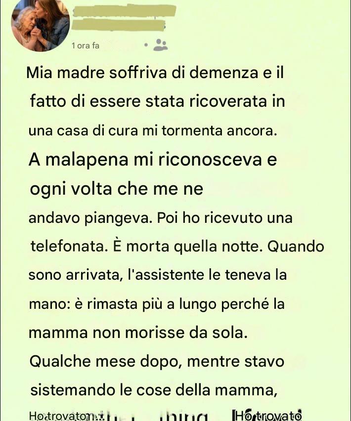 “Non lasciarmi qui” – le parole agghiaccianti che mia madre mi sussurrò, e che ignorai finché non trovai il suo diario nascosto sotto il materasso al centro.