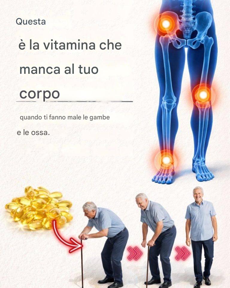 Una vitamina essenziale che allevia il dolore alle gambe e alle ossa.
