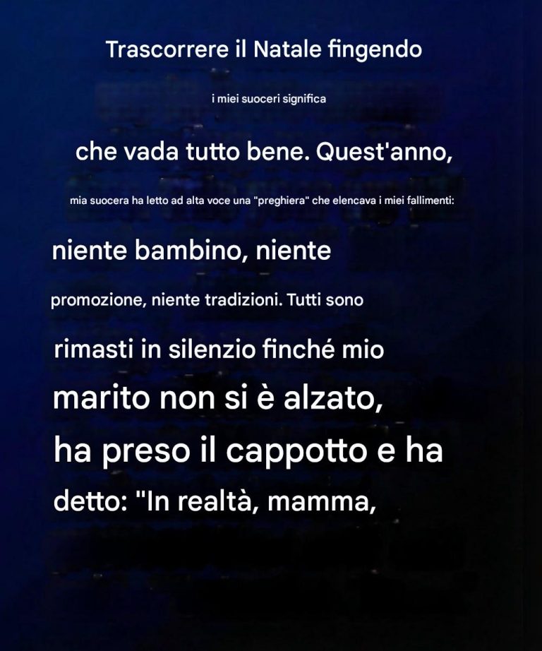 Un semplice ritrovo familiare durante le festività che alla fine ha cambiato tutto.