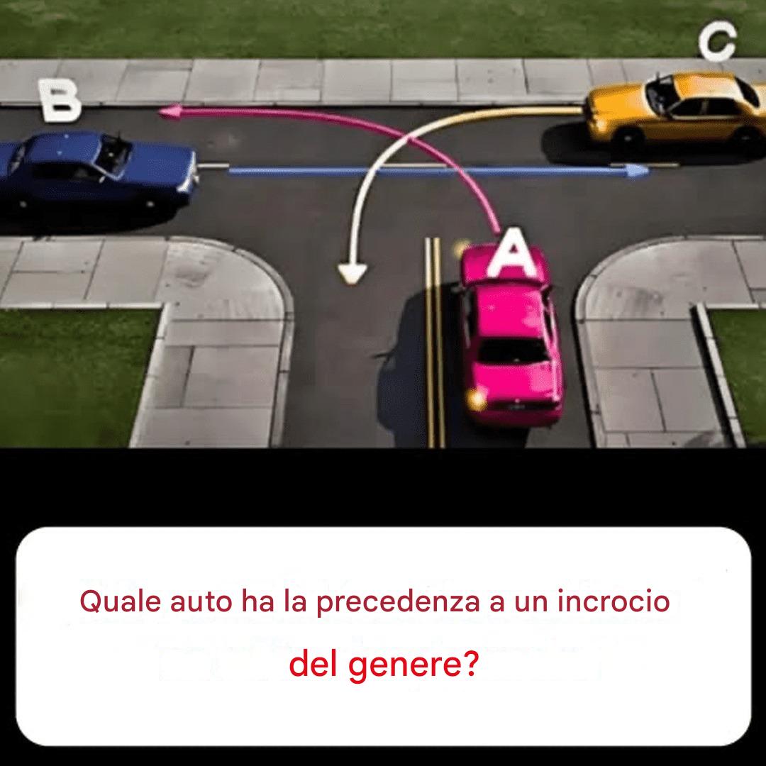 Quale auto ha la precedenza a un incrocio del genere? Pochi automobilisti conoscono la risposta corretta.