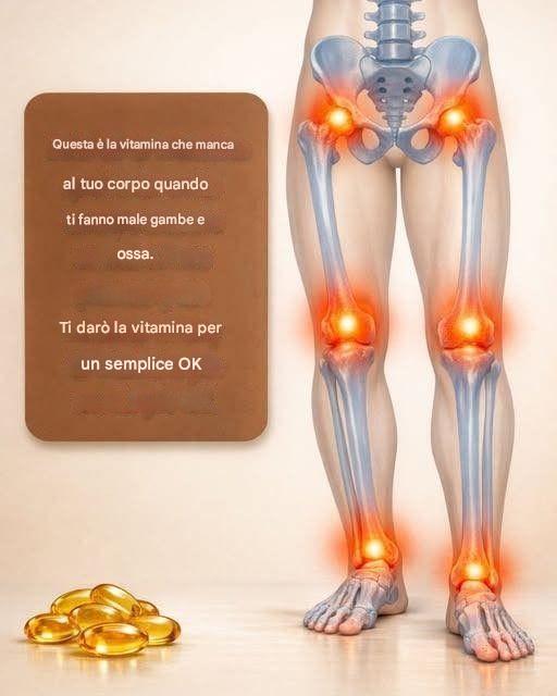 Questa è la vitamina che manca al tuo corpo se hai dolori alle gambe e alle ossa. Te la darò in cambio di un semplice “OK”.