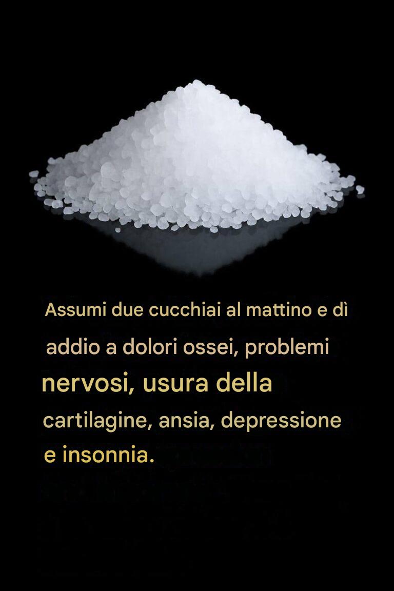Assumi due cucchiai al mattino e dì addio a dolori ossei, problemi nervosi, usura della cartilagine, ansia, depressione e insonnia.