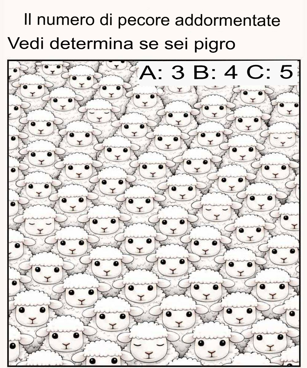 Il numero di pecore addormentate che vedi determina se sei pigro