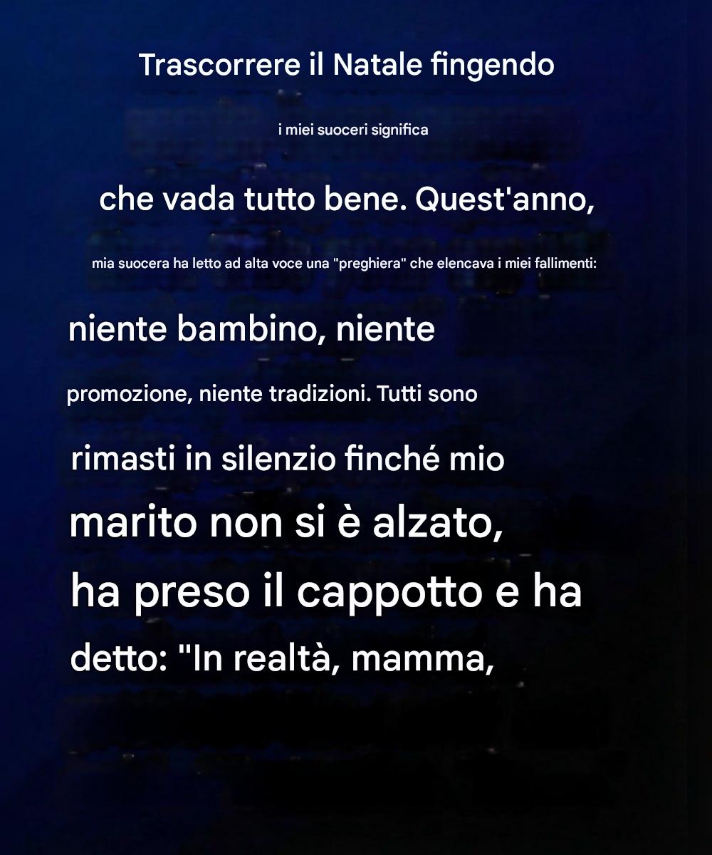 Un semplice ritrovo familiare durante le festività che alla fine ha cambiato tutto.