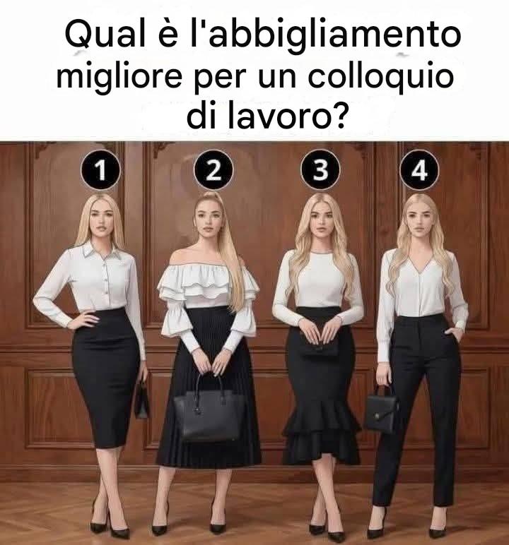 Qual è l’outfit migliore per un colloquio di lavoro? Opzioni 1, 2, 3 e 4: guarda gli esempi e scegli quello giusto. Shahid al-mazeed