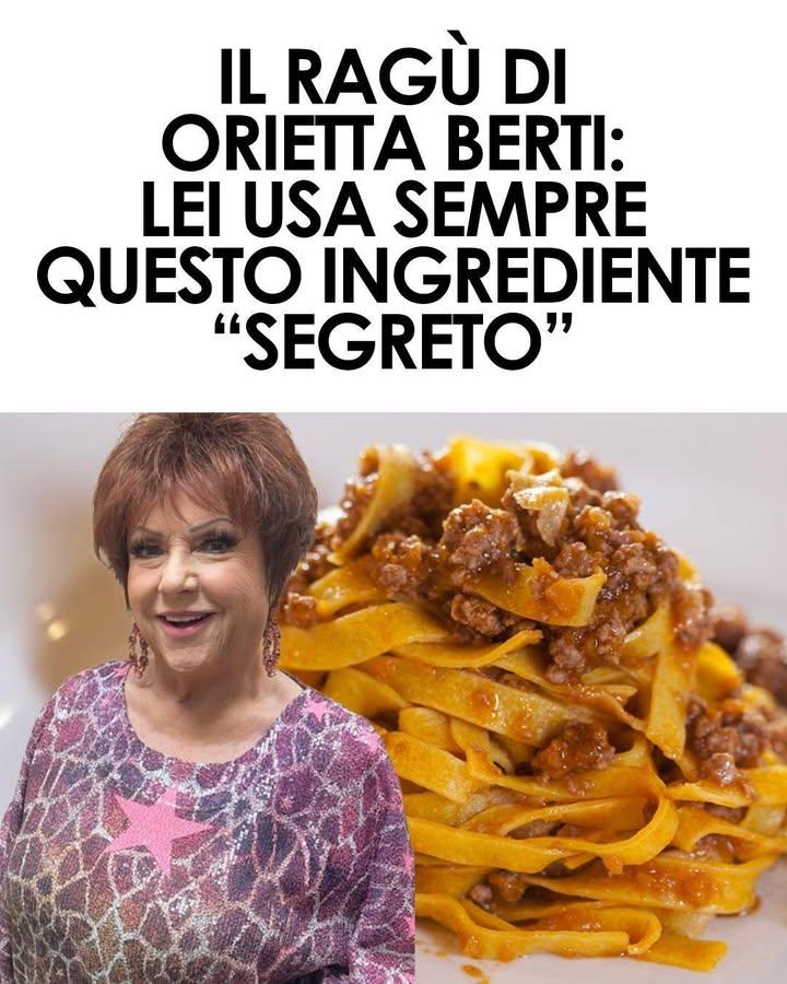 🍝 Questo è il famosissimo ragù alla bolognese di Orietta Berti, preparato con un ingrediente segreto di famiglia che lo rende irresistibilmente ricco e saporito. Un tocco speciale tramandato da generazioni! La ricetta completa ti aspetta nei commenti 😍⬇️