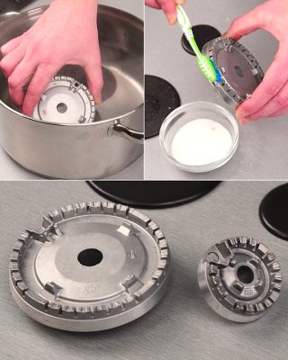 Ti servono solo 2 INGREDIENTI NATURALI😎Ecco il trucco per pulire il piano cottura a gas e farlo sembrare come nuovo.👇
