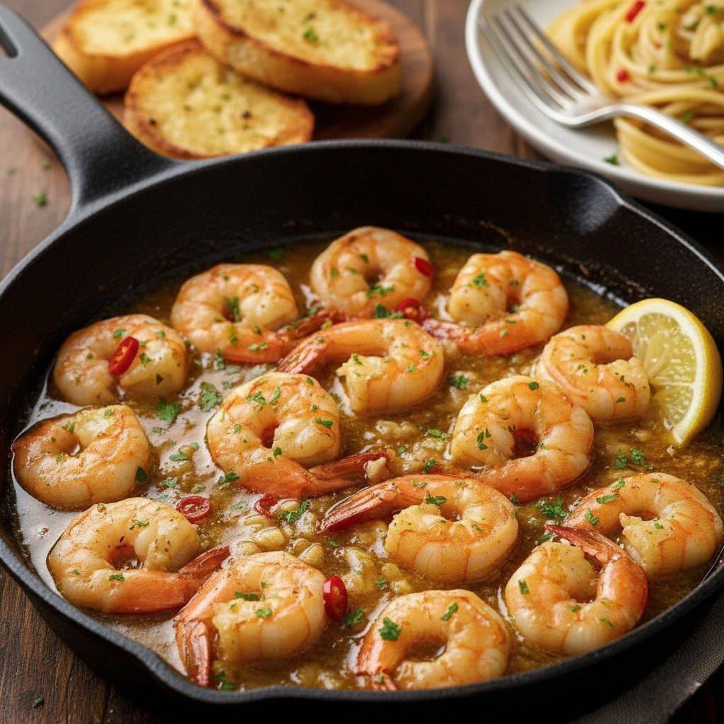 Ricetta per gamberi in salsa di burro, aglio e limone!👌👌👌