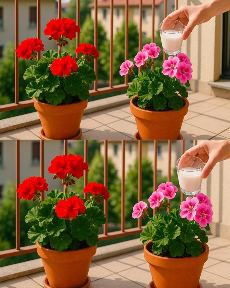 💧​ Da quando ho scoperto questo trucco naturale i miei gerani sono sempre in fiore e assolutamente stupendi. Ti spiego tutto nei commenti, le mie amiche sono invidiose del mio balcone. 😍👇