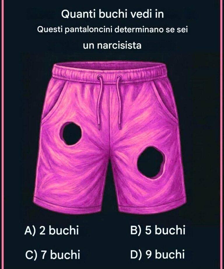 Quanti buchi vedi in questi pantaloncini determina se sei un narcisista