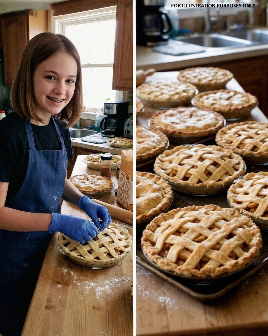 Mia figlia quattordicenne ha preparato quaranta torte di mele per una casa di riposo; all’alba, si sono presentati due agenti armati… e ho capito che qualcosa non andava.